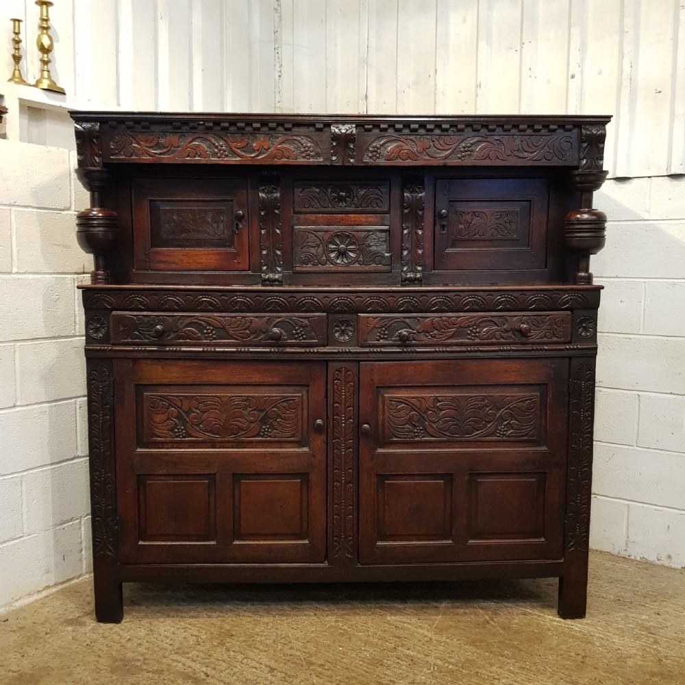 ANTIQUE GEORGIAN PERIOD OAK COURT CUPBOARD C1720-40 View III