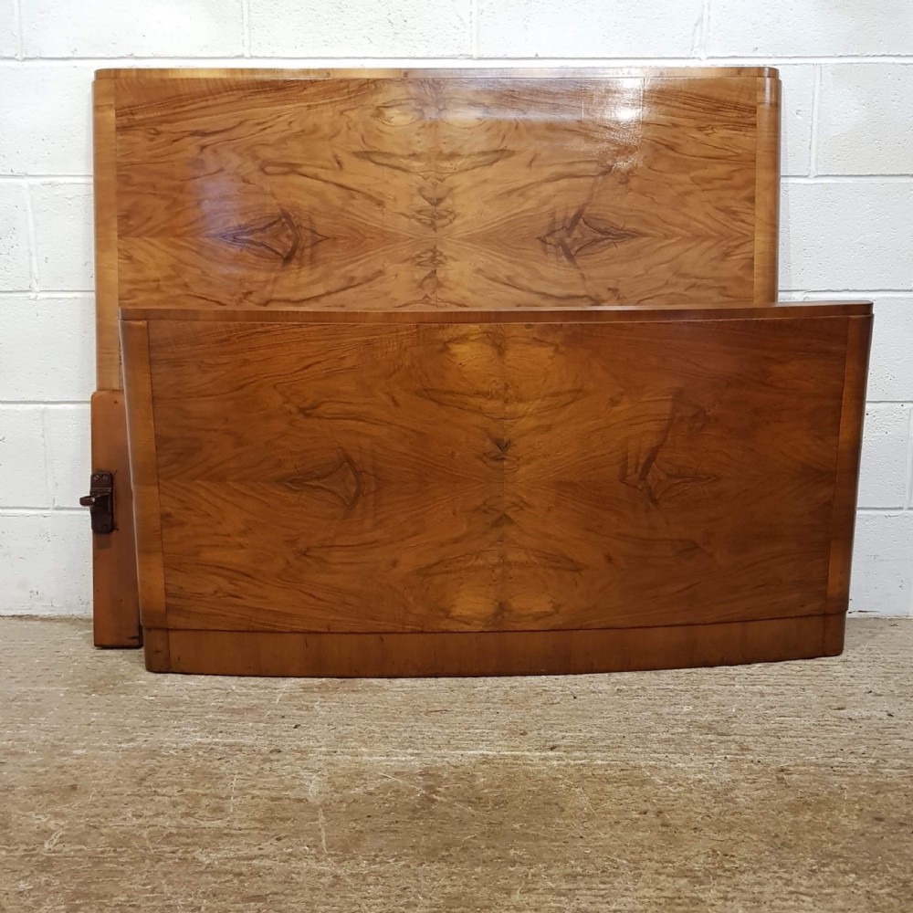 ANTIQUE ART DECO BURR WALNUT DOUBLE BED C1920 View II