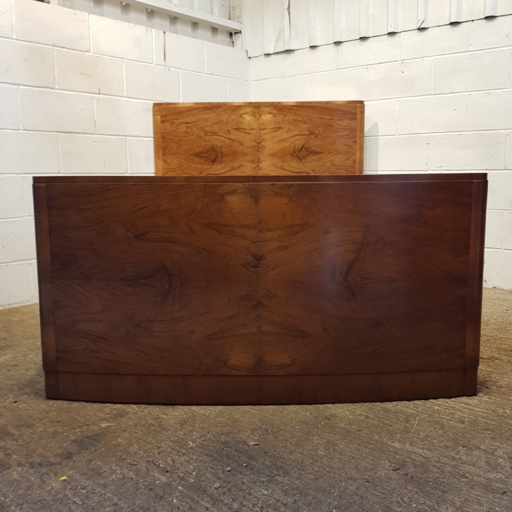 ANTIQUE ART DECO BURR WALNUT DOUBLE BED C1920 View VI