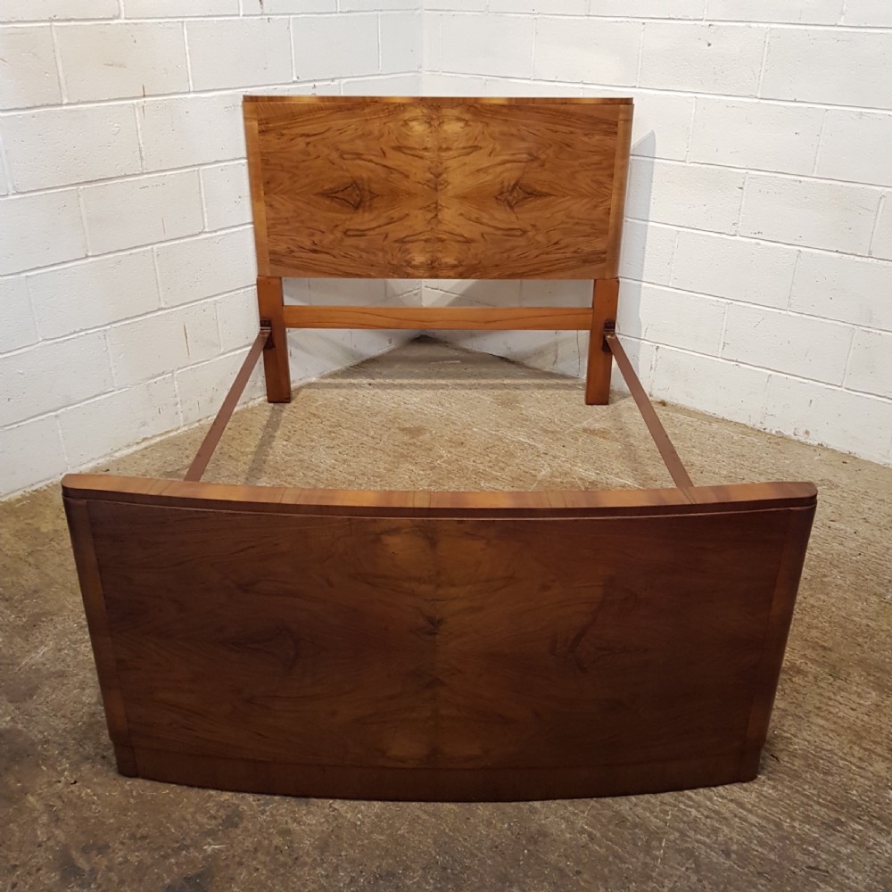 ANTIQUE ART DECO BURR WALNUT DOUBLE BED C1920 View VII
