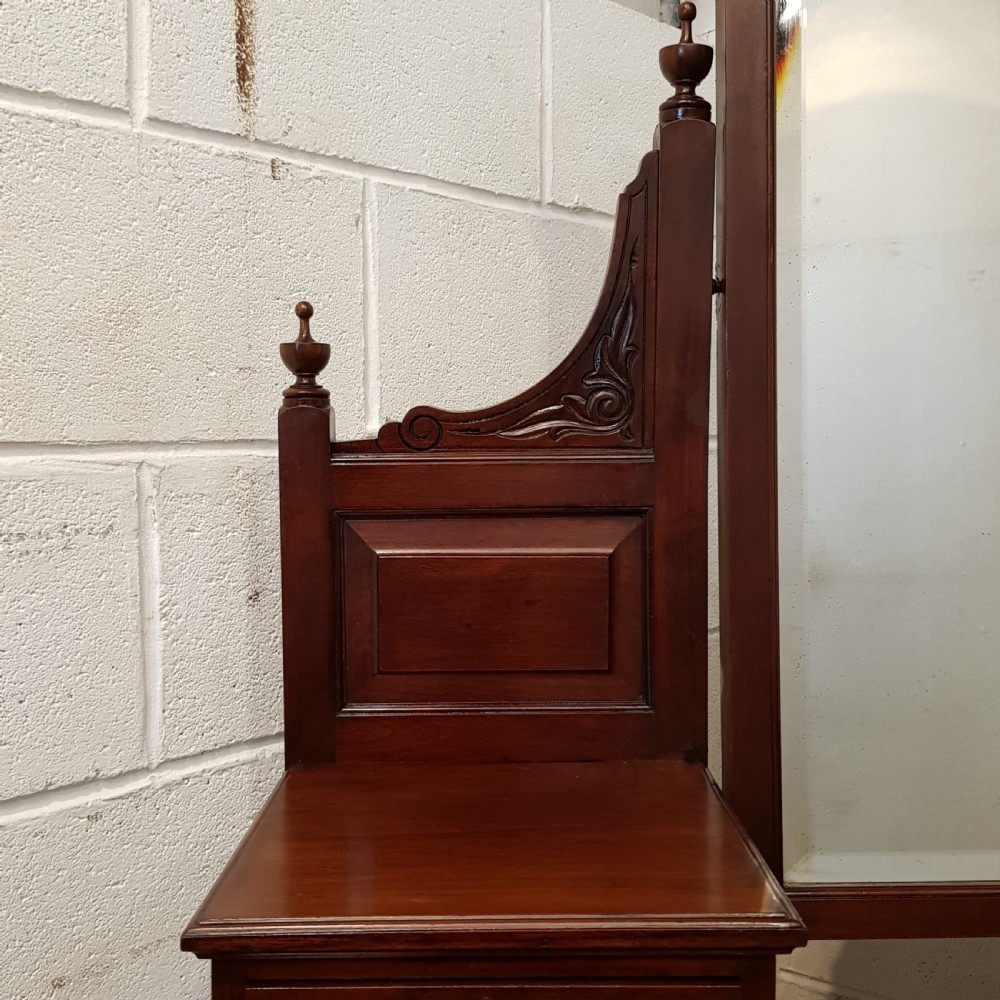 ANTIQUE ART NOUVEAU MAHOGANY DRESSING TABLE CHEST C1890 View IV
