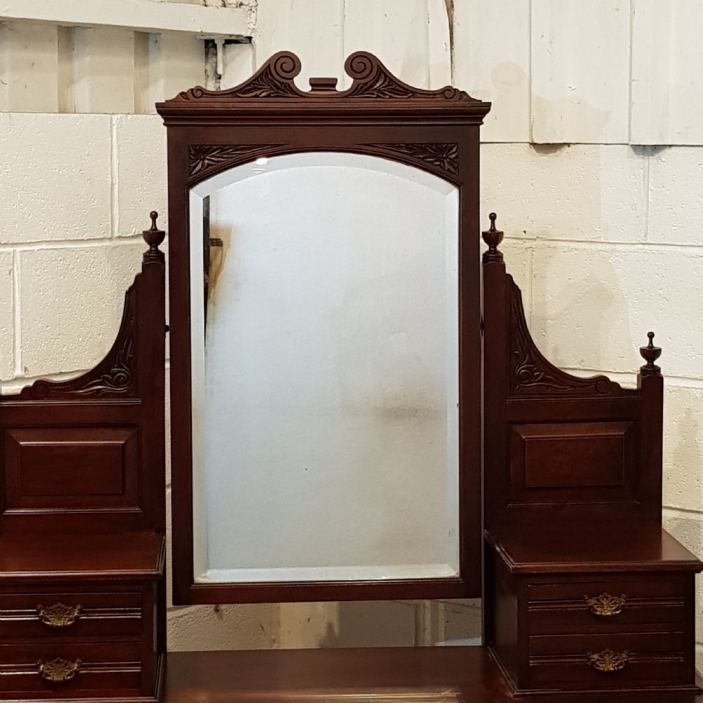 ANTIQUE ART NOUVEAU MAHOGANY DRESSING TABLE CHEST C1890 View VI