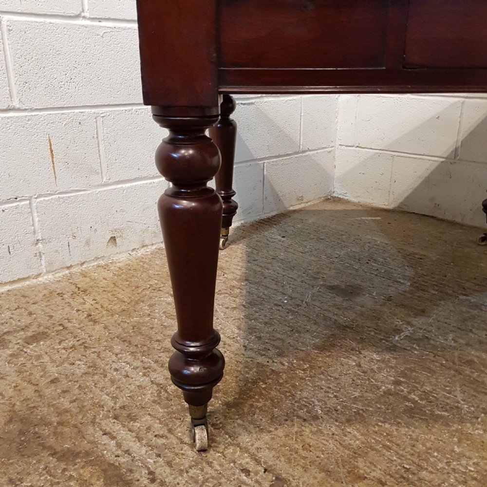 ANTIQUE VICTORIAN MAHOGANY LEATHER TOP PARTNERS LIBRARY DESK C1880  View IV