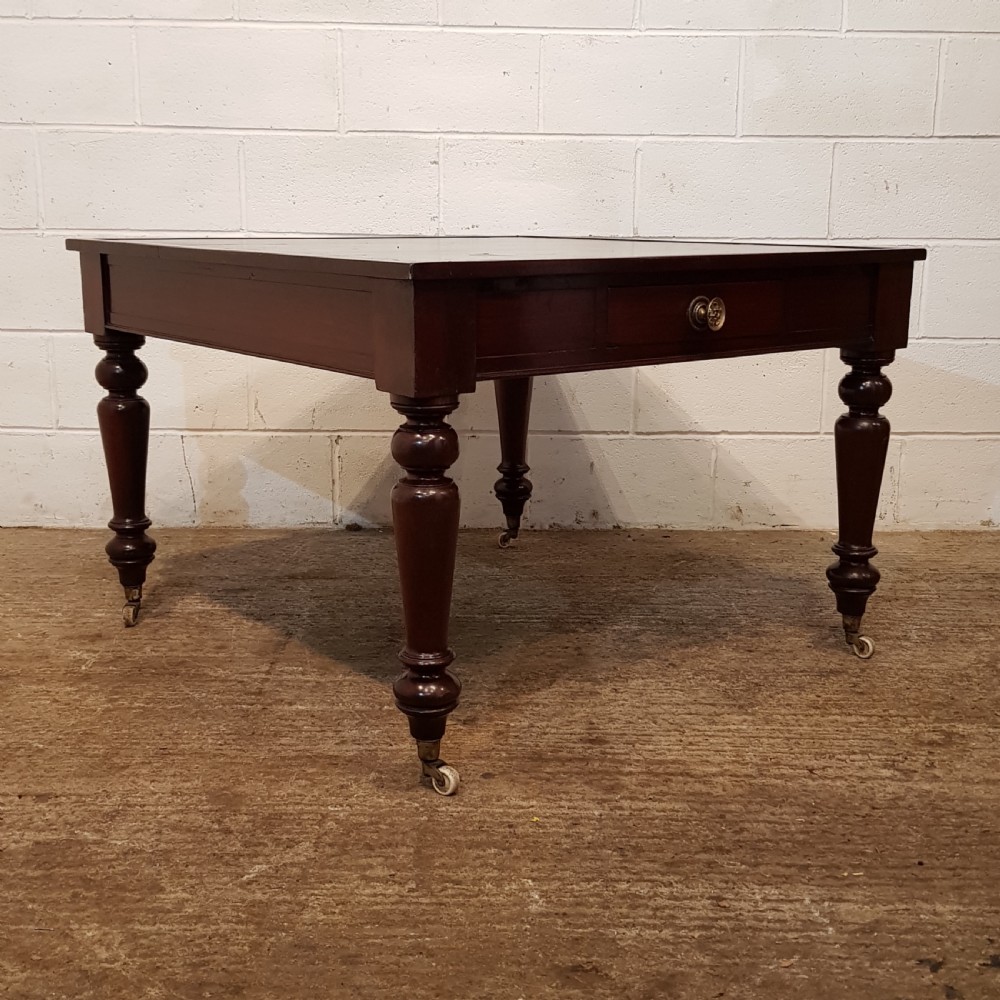 ANTIQUE VICTORIAN MAHOGANY LEATHER TOP PARTNERS LIBRARY DESK C1880  View VI