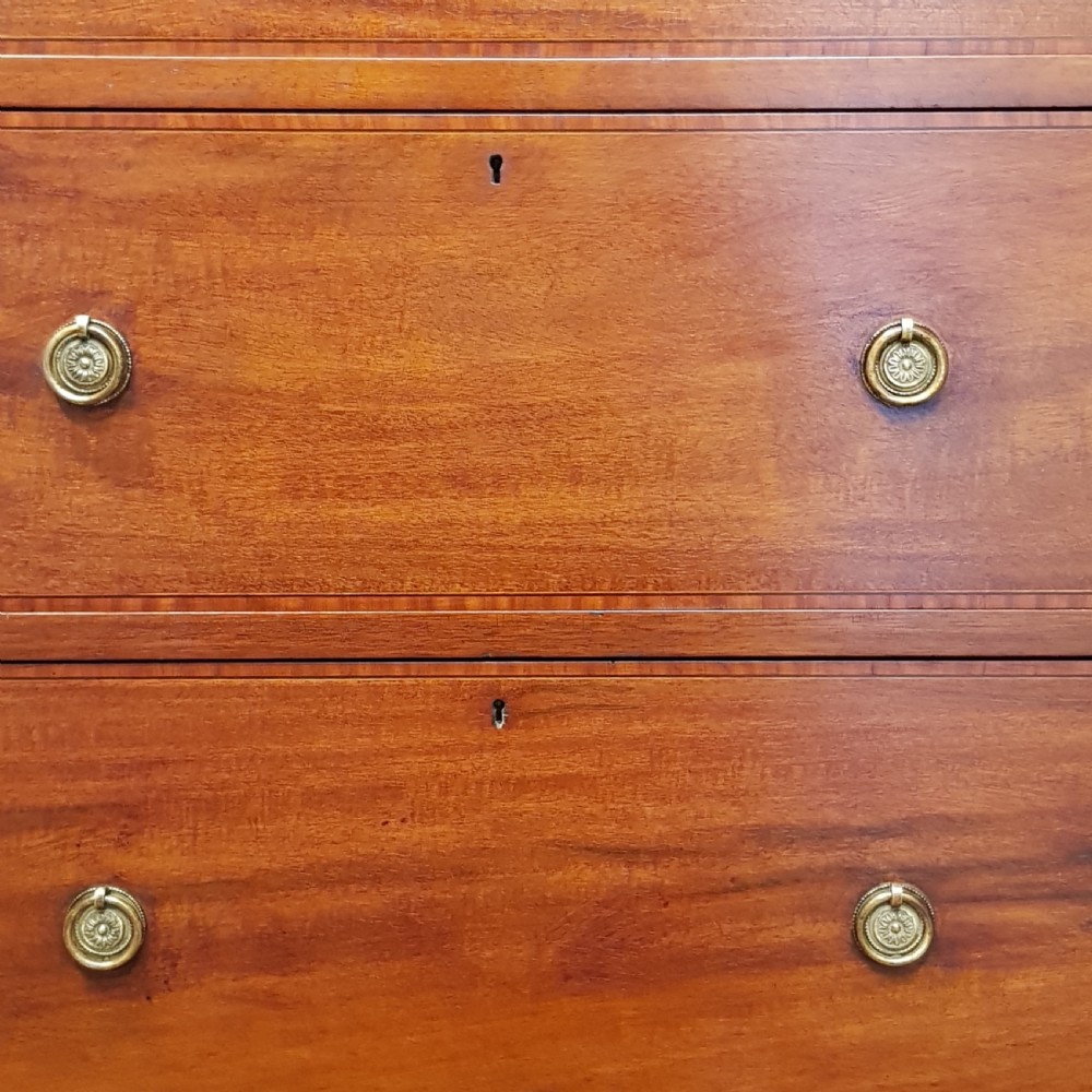 ANTIQUE EDWARDIAN INLAID MAHOGANY TRIPLE  WARDROBE C1900 View III