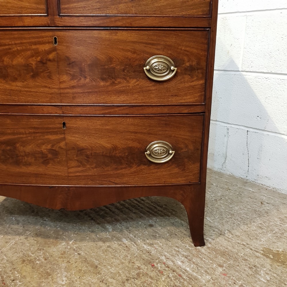 ANTIQUE LATE 18TH CENTURY PERIOD MAHOGANY BOW FRONT DWARF CHEST OF DRAWERS C1780 View III