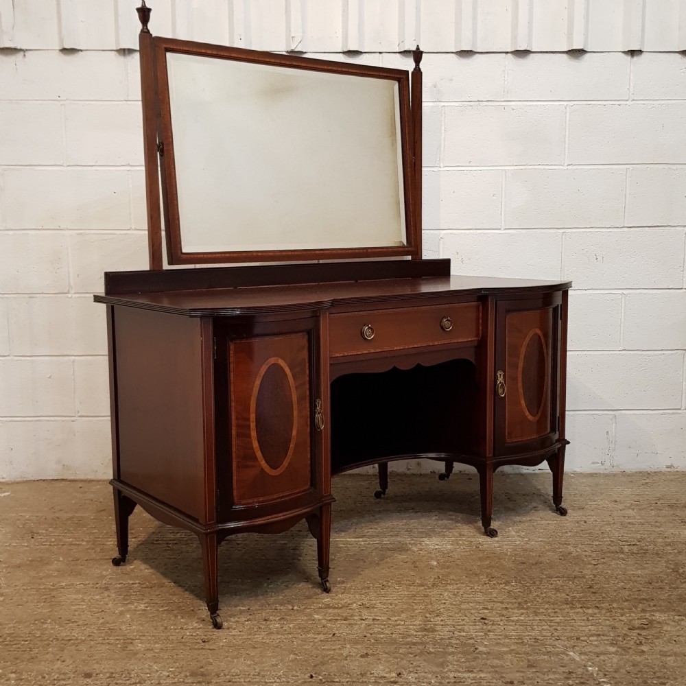 ANTIQUE EDWARDIAN SHERATON MAHOGANY DRESSING TABLE C1900 View VIII