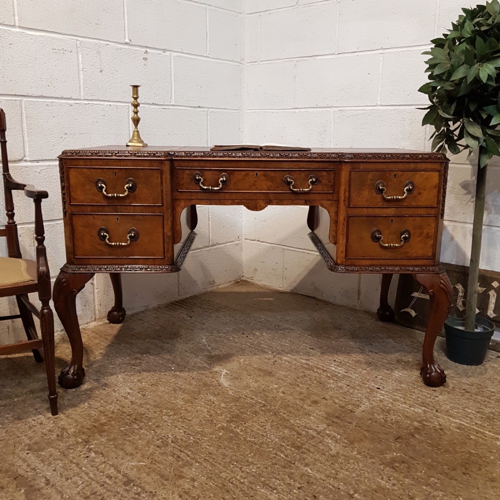 ANTIQUE BURR WALNUT WRITING DESK C1920