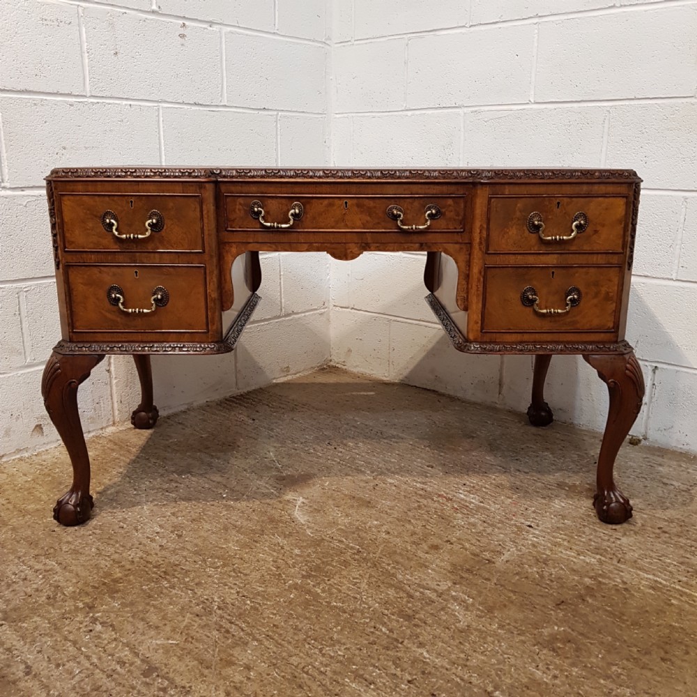 ANTIQUE BURR WALNUT WRITING DESK C1920 View IV