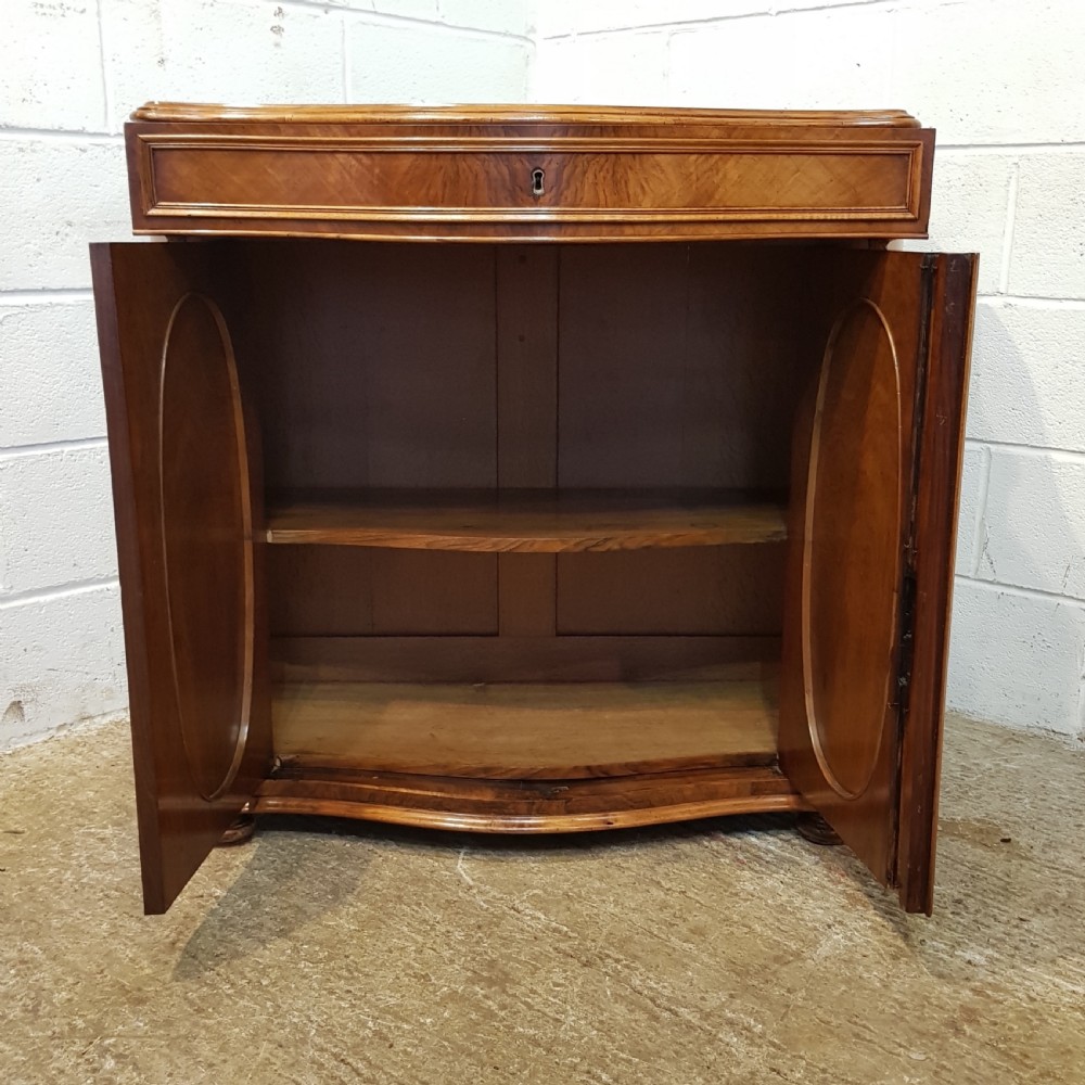 ANTIQUE LATE VICTORIAN BURR WALNUT SERPENTINE SHAPED CHIFFONIER C1890 View VI