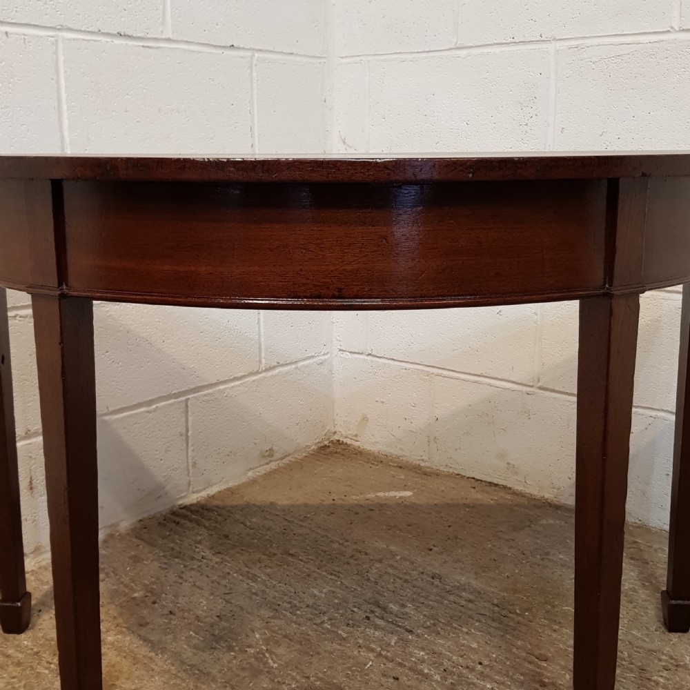 ANTIQUE PAIR REGENCY MAHOGANY DEMI LUNE TABLES C1820 View III