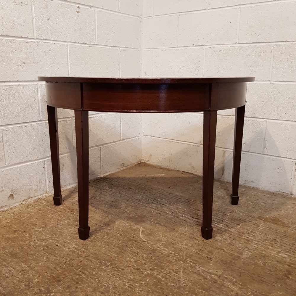 ANTIQUE PAIR REGENCY MAHOGANY DEMI LUNE TABLES C1820 View IV