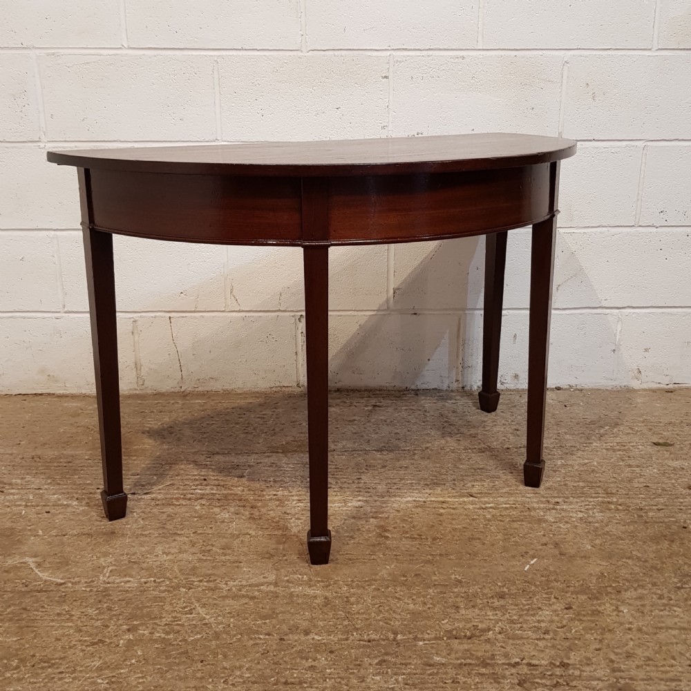 ANTIQUE PAIR REGENCY MAHOGANY DEMI LUNE TABLES C1820 View VI