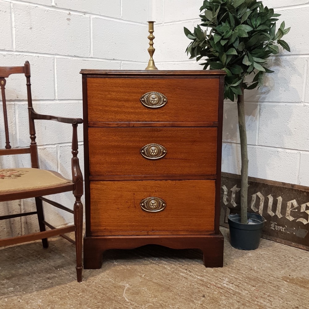 ANTIQUE REGENCY MAHOGANY DWARF NARROW CHEST OF DRAWERS C1820