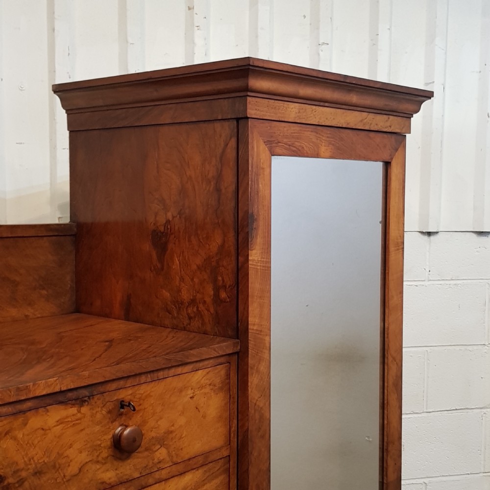ANTIQUE VICTORIAN BURR WALNUT CENTRY WARDROBE C1880 View V