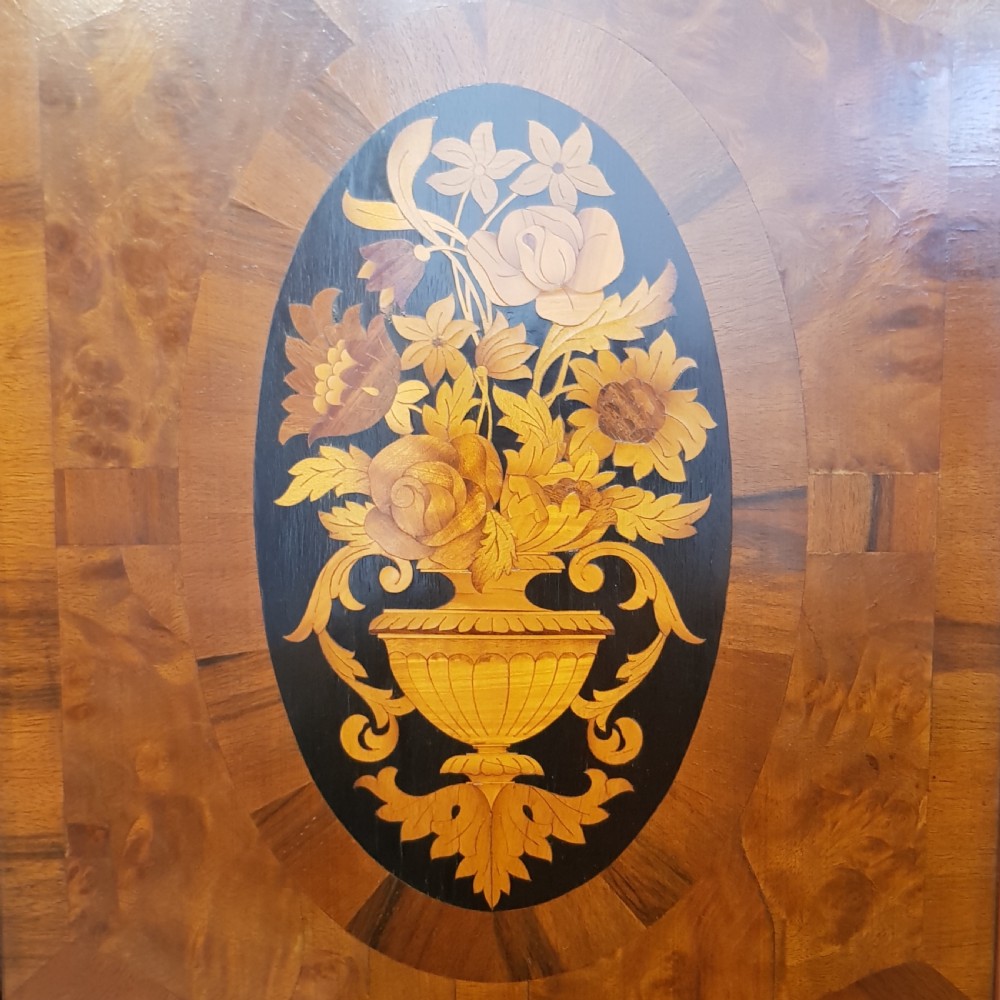 ANTIQUE EDWARDIAN INLAID BURR WALNUT TRIPLE WARDROBE C 1900 View V