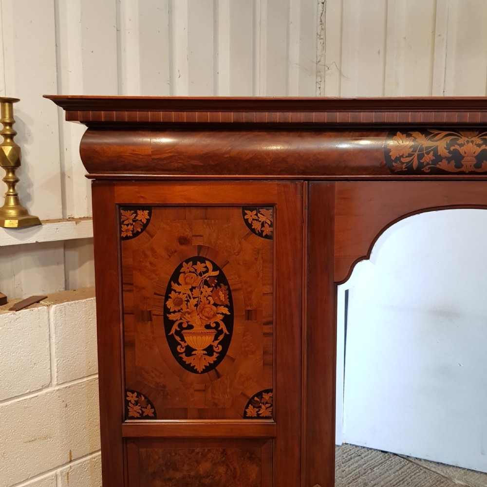 ANTIQUE EDWARDIAN INLAID BURR WALNUT TRIPLE WARDROBE C 1900 View VI