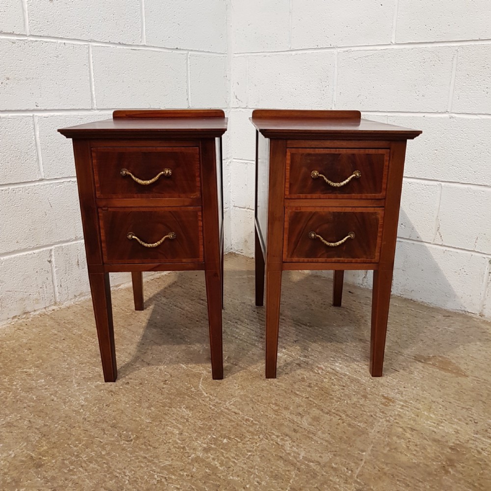 ANTIQUE PAIR LATE VICTORIAN MAHOGANY BEDSIDE CHESTS C1890 View II