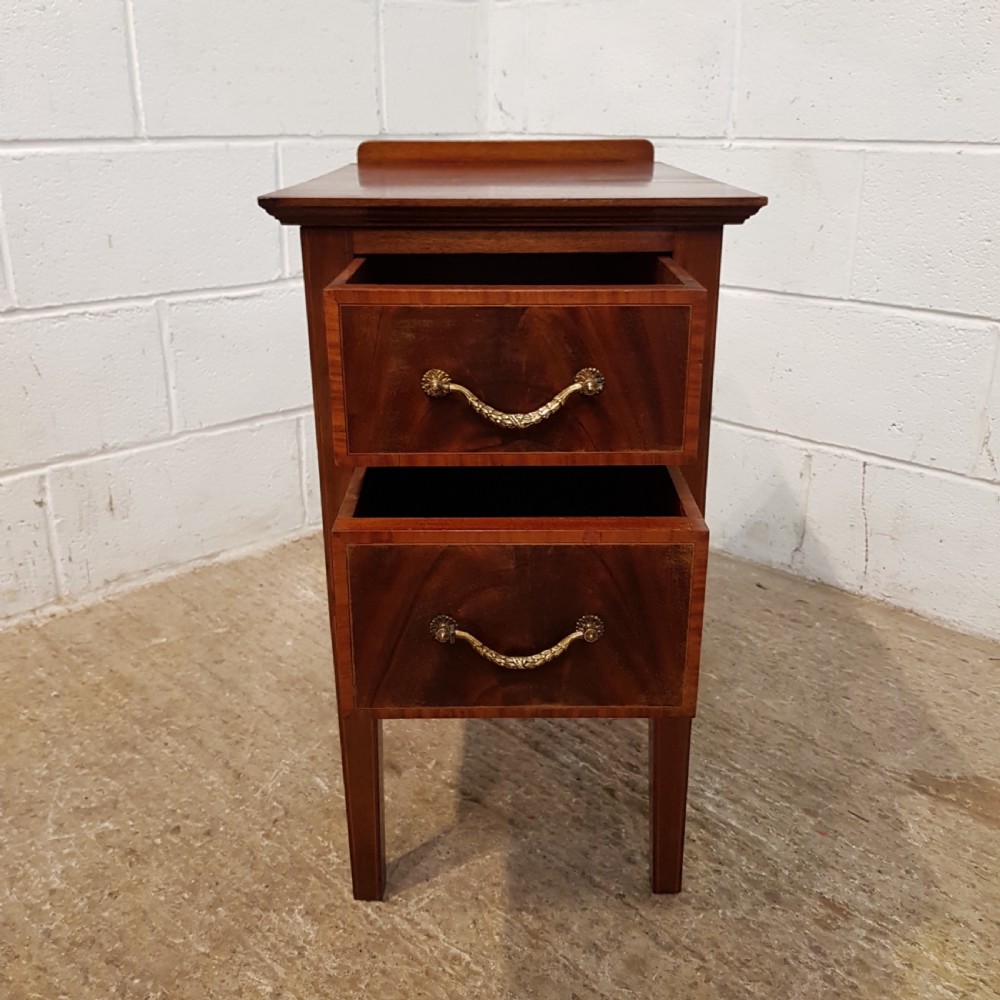 ANTIQUE PAIR LATE VICTORIAN MAHOGANY BEDSIDE CHESTS C1890 View V