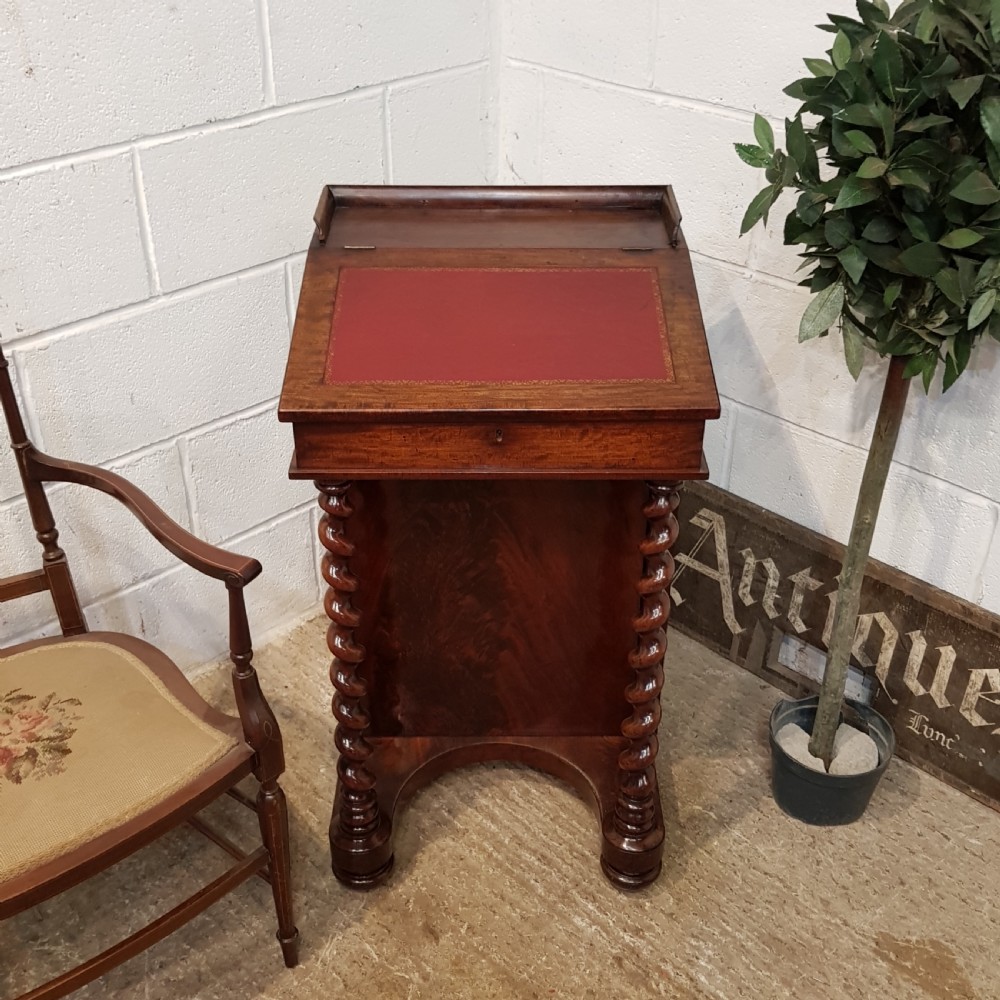 ANTIQUE VICTORIAN MAHOGANY DAVENPORT DESK C1880