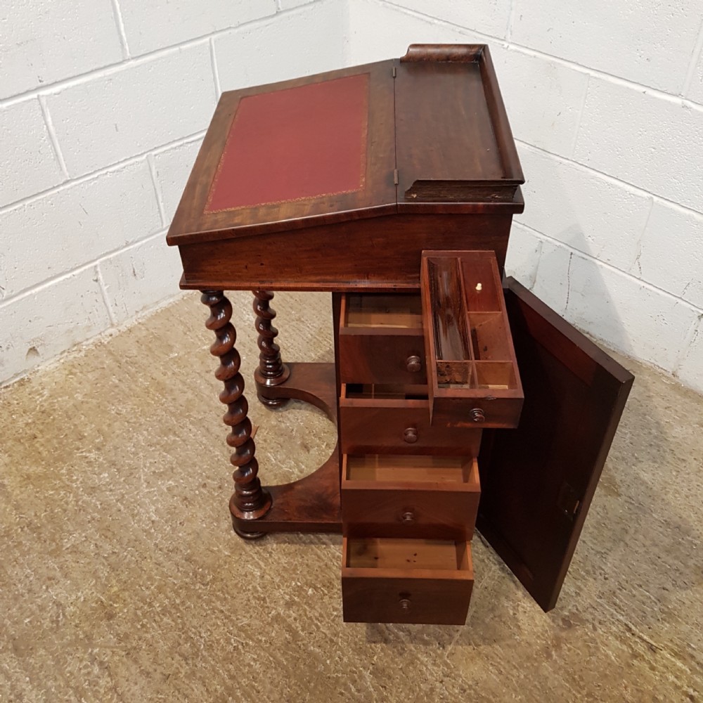 ANTIQUE VICTORIAN MAHOGANY DAVENPORT DESK C1880 View VIII