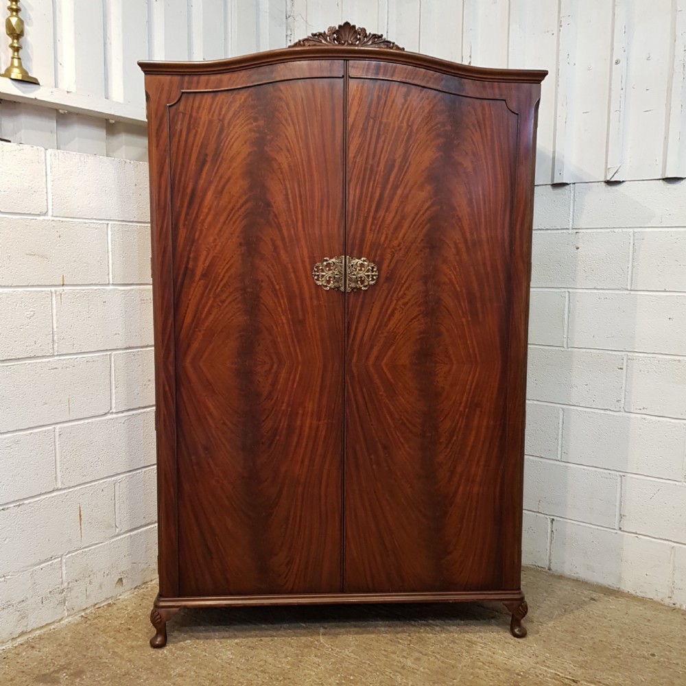 ANTIQUE PAIR MAHOGANY LADIES & GENTS WARDROBES C1920 View II