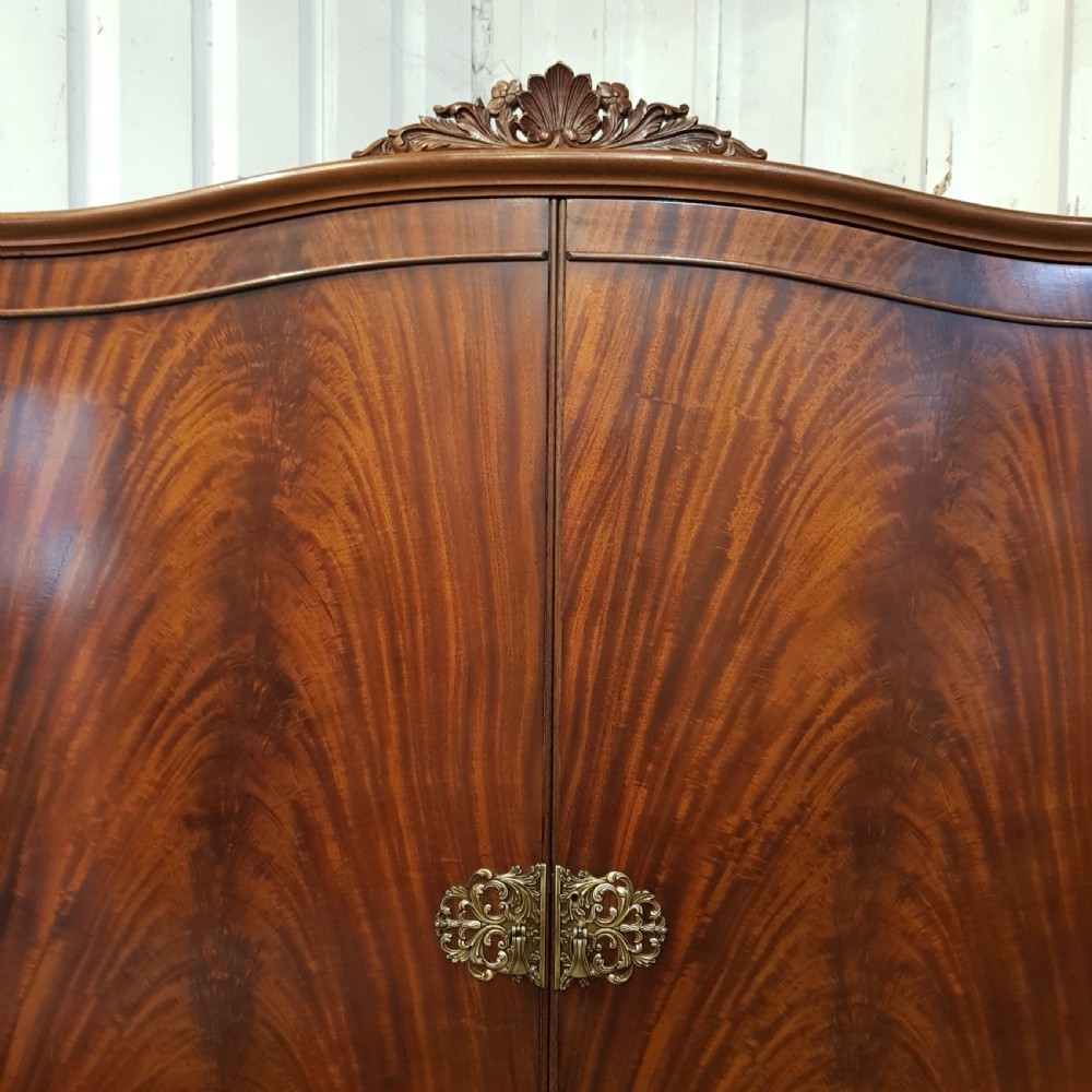 ANTIQUE PAIR MAHOGANY LADIES & GENTS WARDROBES C1920 View IV