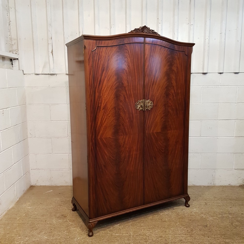 ANTIQUE PAIR MAHOGANY LADIES & GENTS WARDROBES C1920 View VI