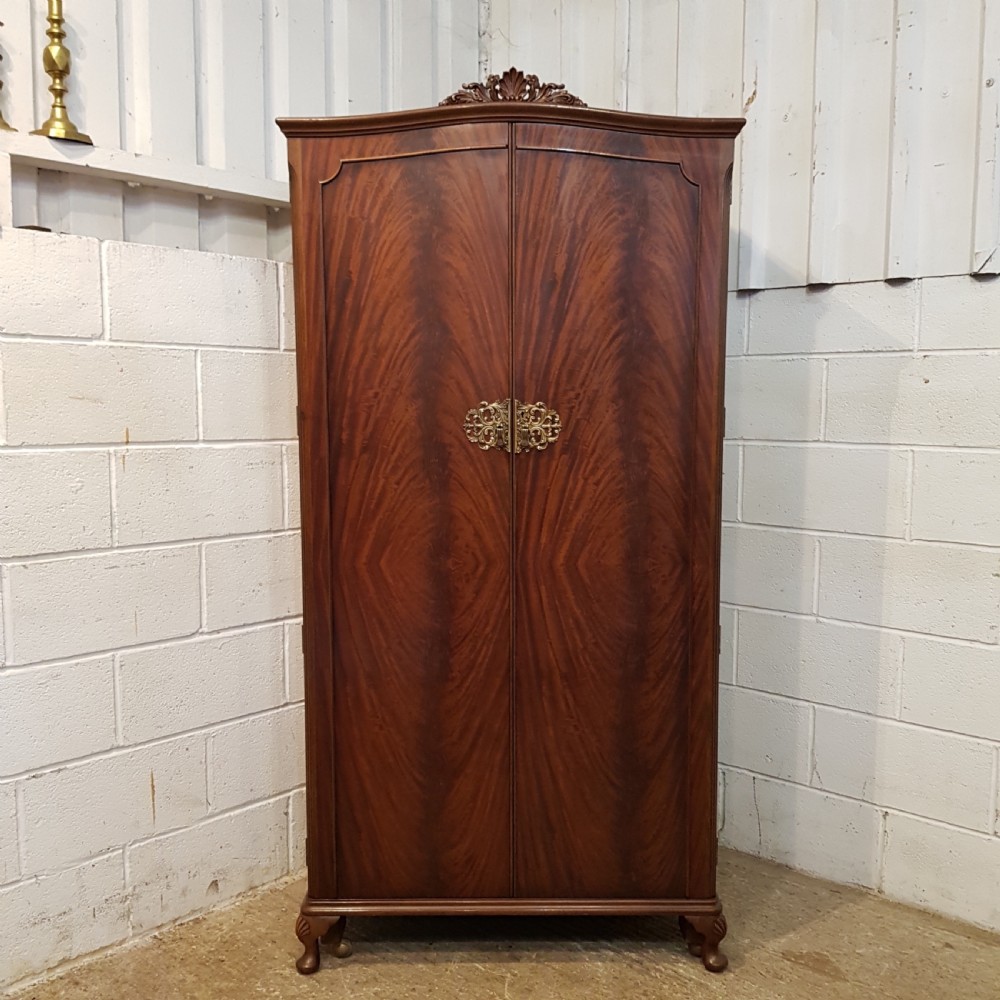 ANTIQUE PAIR MAHOGANY LADIES & GENTS WARDROBES C1920 View VII