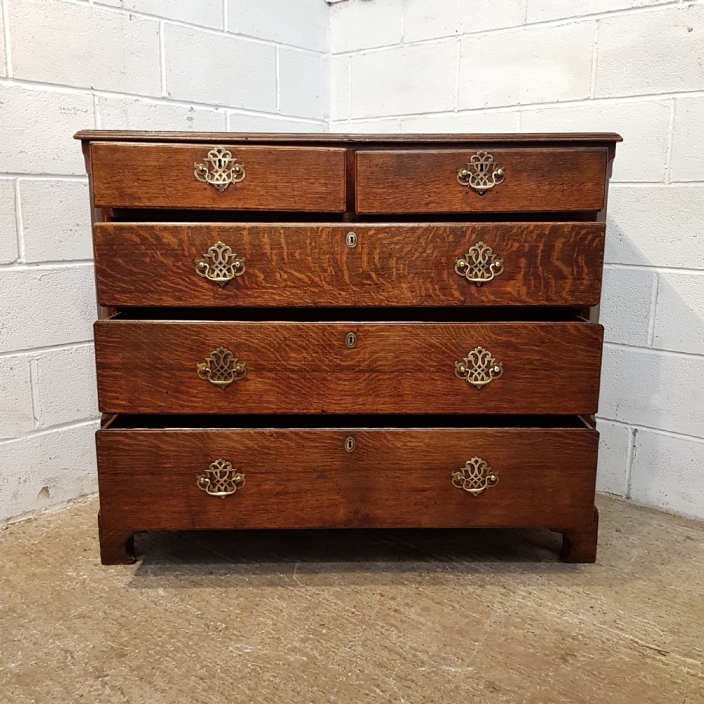 ANTIQUE 18TH CENTURY PERIOD  OAK INLAID CHEST OF DRAWERS C1780 View VI