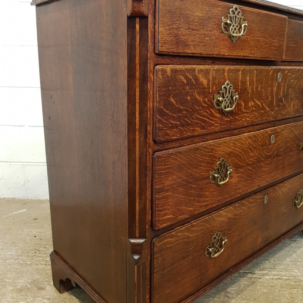 ANTIQUE 18TH CENTURY PERIOD  OAK INLAID CHEST OF DRAWERS C1780 View VII