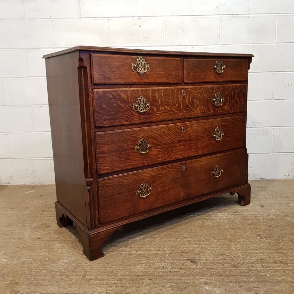 ANTIQUE 18TH CENTURY PERIOD  OAK INLAID CHEST OF DRAWERS C1780 View VIII