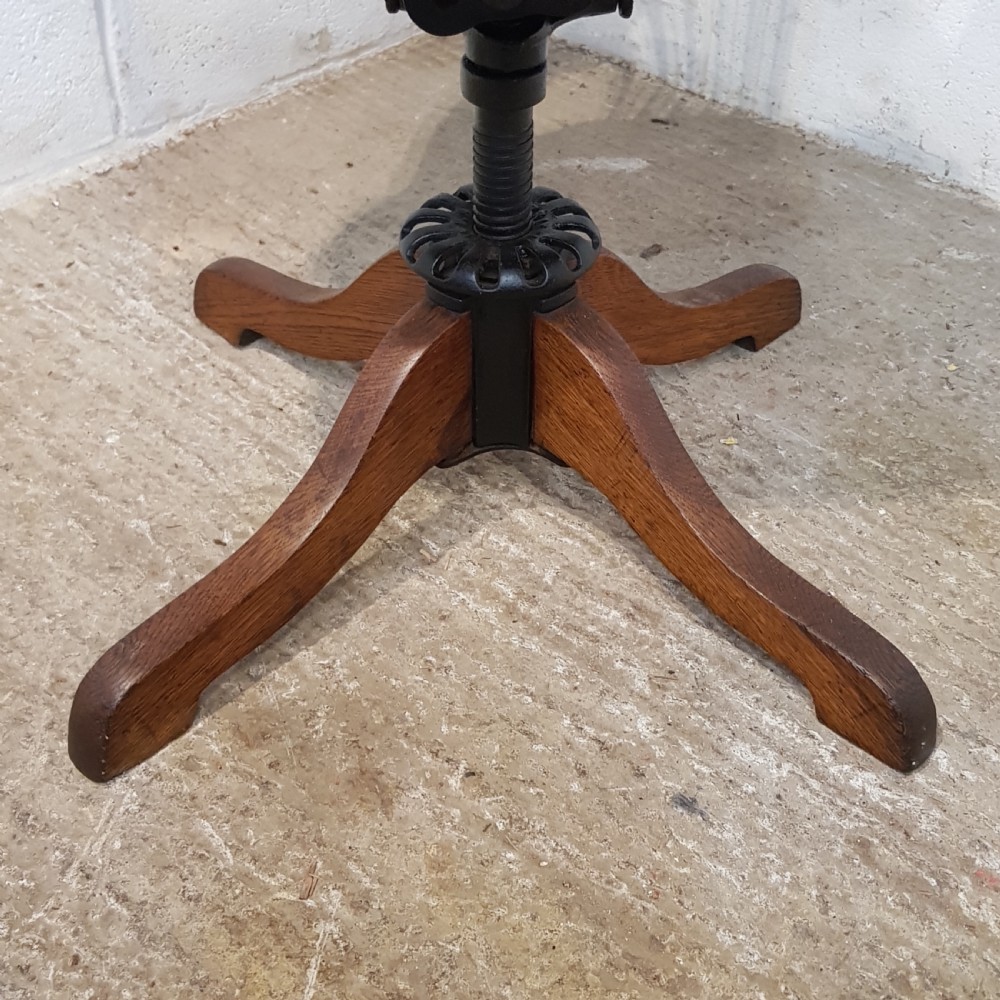 ANTIQUE EDWARDIAN OAK SWIVEL DESK CHAIR C1900 View IV