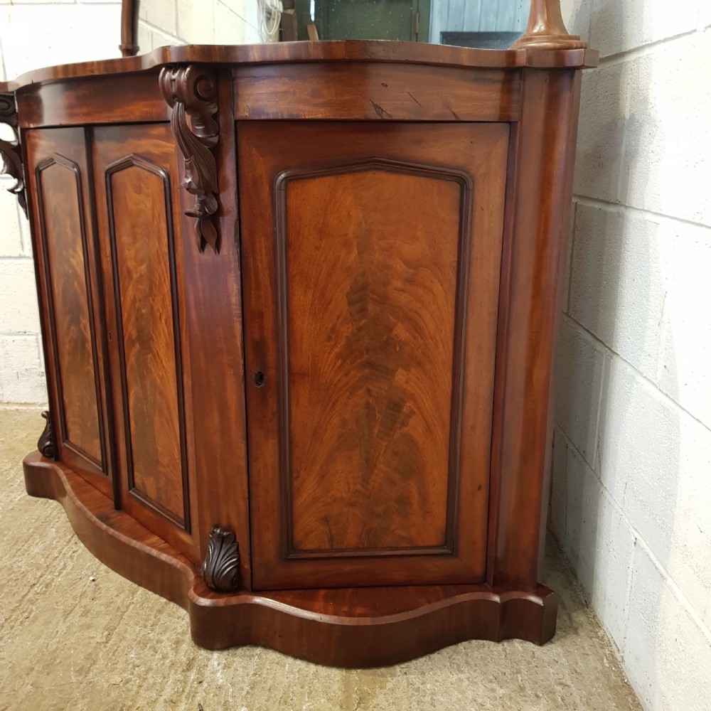 ANTIQUE VICTORIAN MAHOGANY SERPENTINE FRONT CHIFFONIER C1870  View X