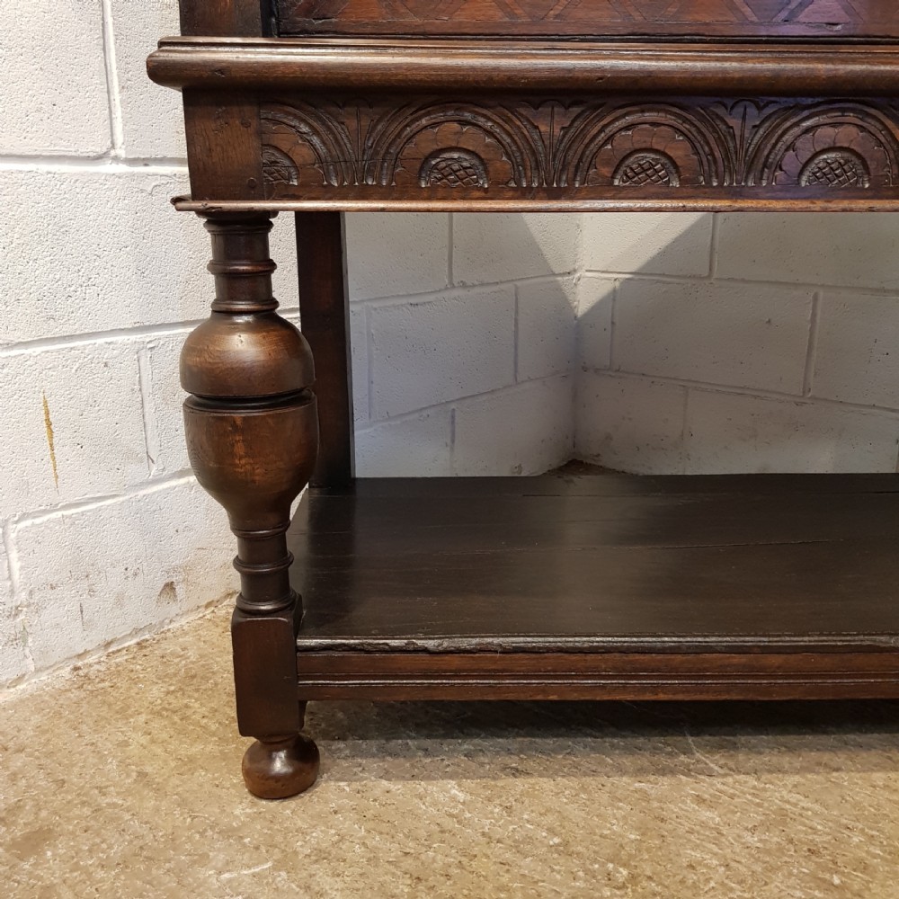 ANTIQUE 18th CENTURY CARVED COUNTRY OAK COURT CUPBOARD C1780 View III