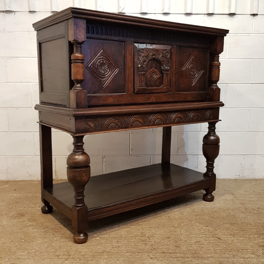 ANTIQUE 18th CENTURY CARVED COUNTRY OAK COURT CUPBOARD C1780 View IX