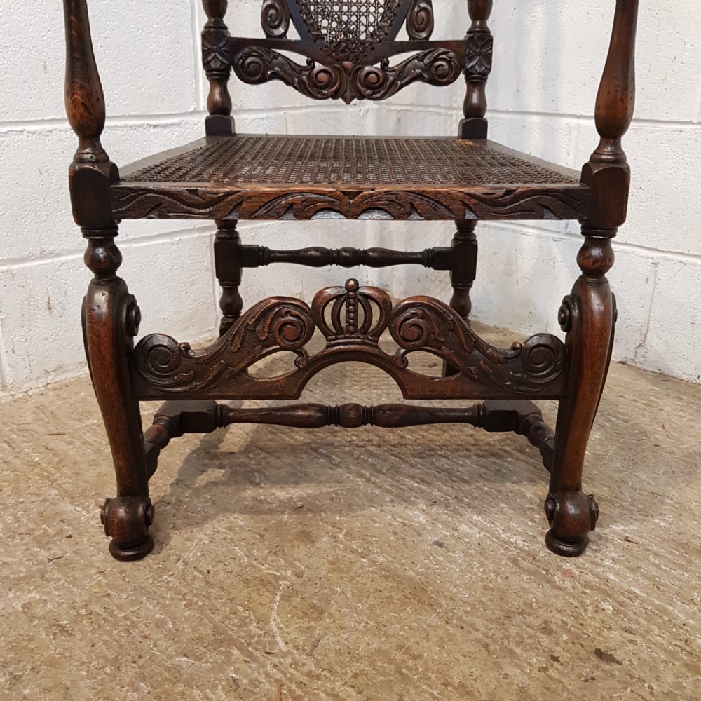 ANTIQUE 19TH CENTURY FRENCH CARVED OAK ARMCHAIR C1880 View II