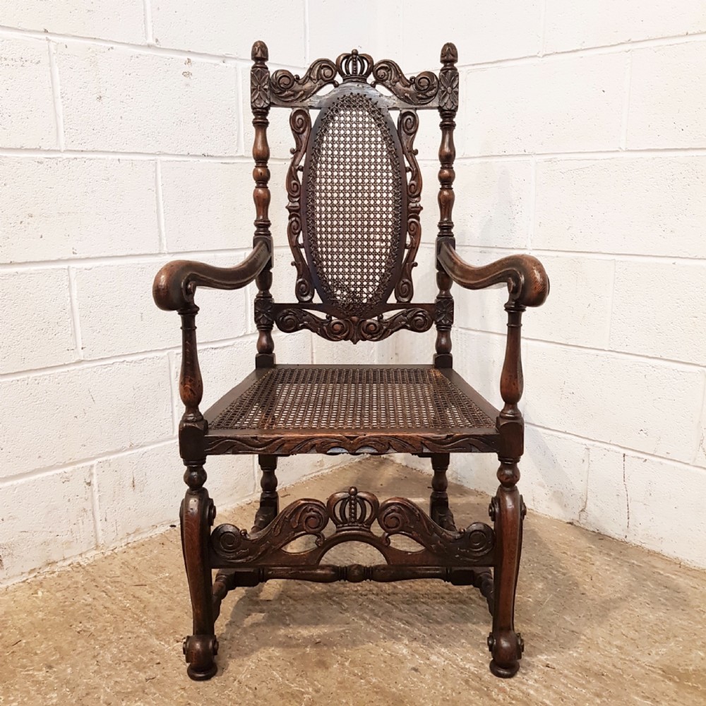 ANTIQUE 19TH CENTURY FRENCH CARVED OAK ARMCHAIR C1880 View III