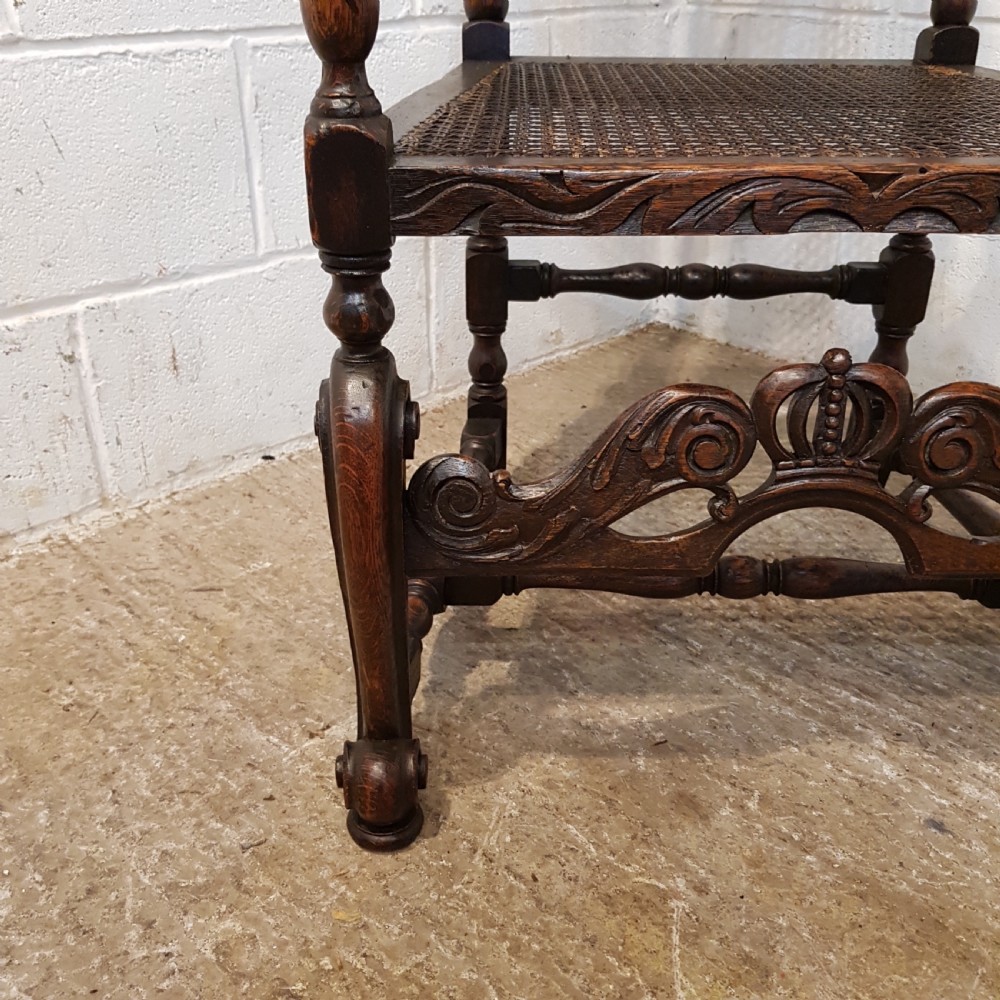 ANTIQUE 19TH CENTURY FRENCH CARVED OAK ARMCHAIR C1880 View IV