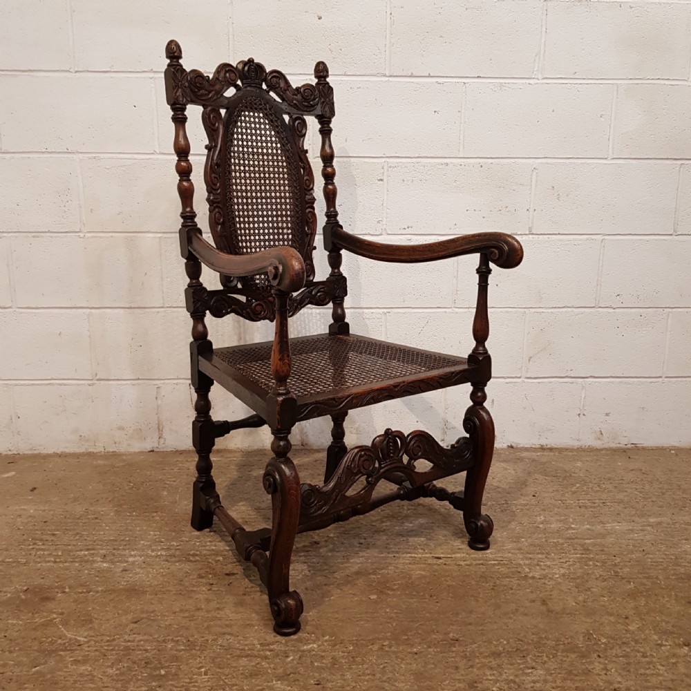 ANTIQUE 19TH CENTURY FRENCH CARVED OAK ARMCHAIR C1880 View VII