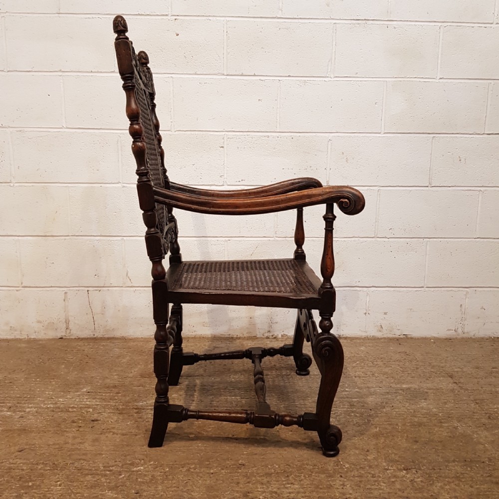 ANTIQUE 19TH CENTURY FRENCH CARVED OAK ARMCHAIR C1880 View VIII