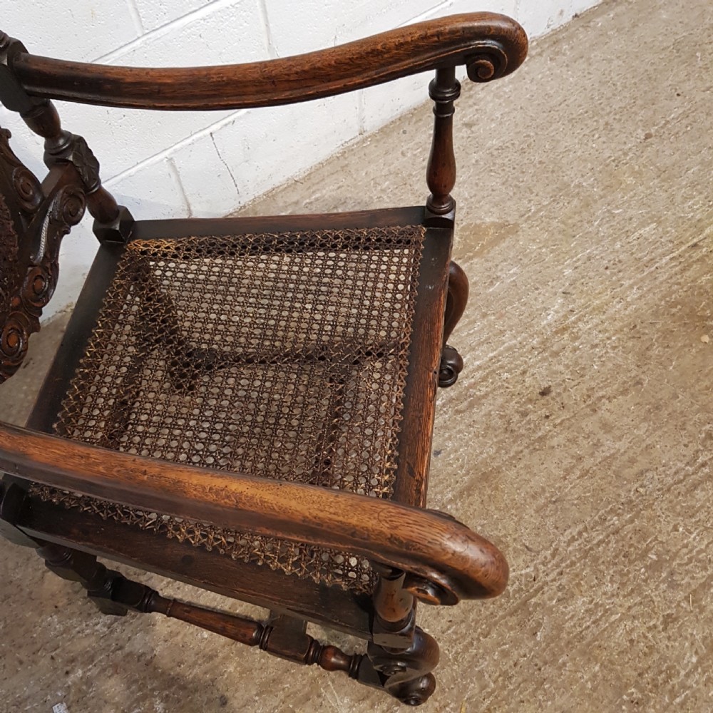 ANTIQUE 19TH CENTURY FRENCH CARVED OAK ARMCHAIR C1880 View IX
