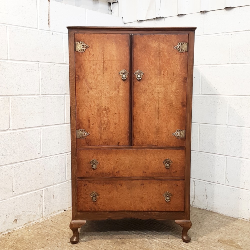 ANTIQUE QUEEN ANNE BURR WALNUT TALLBOY C1920 View II