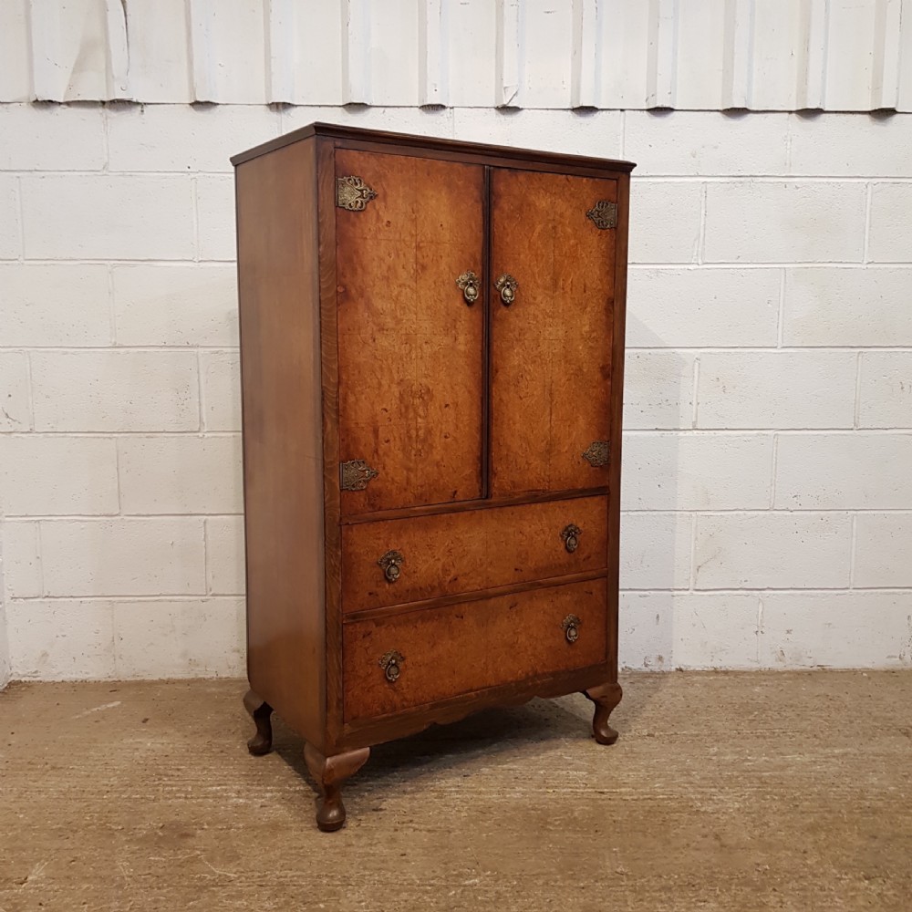 ANTIQUE QUEEN ANNE BURR WALNUT TALLBOY C1920 View VII