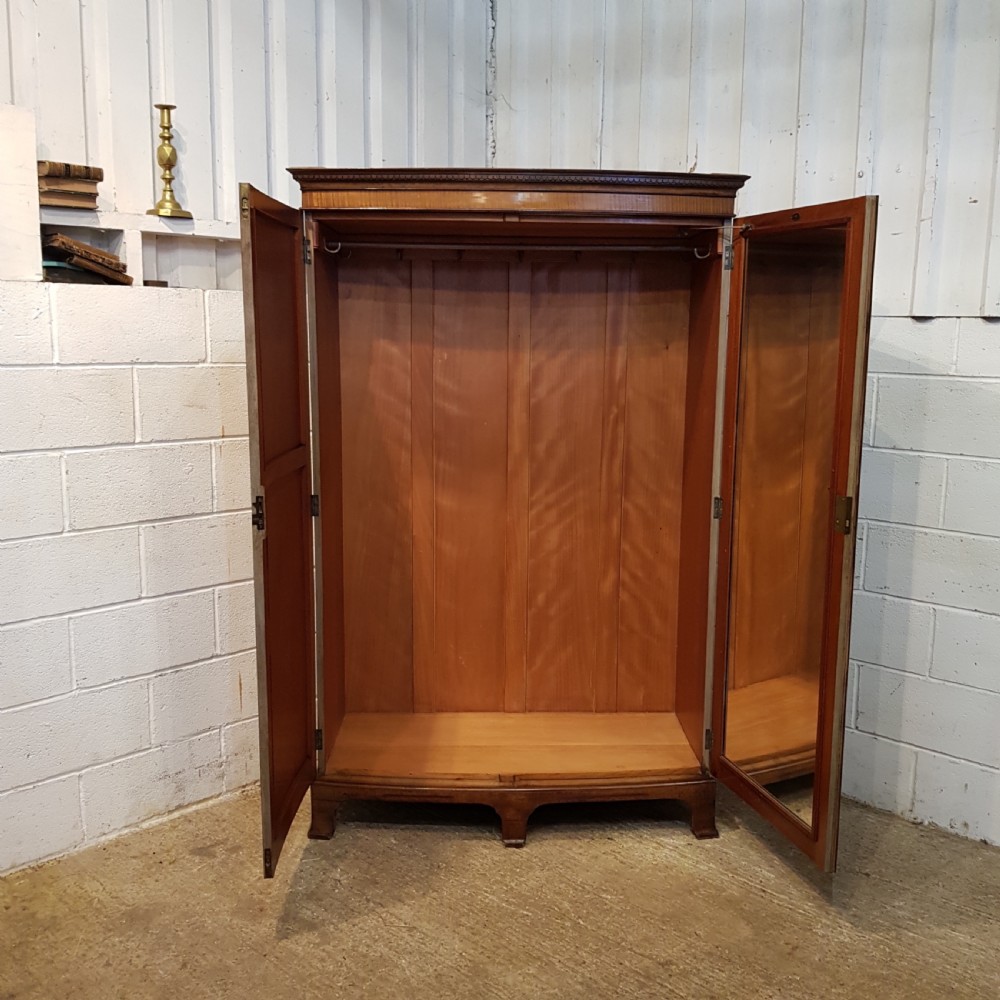 ANTIQUE EDWARDIAN SATINWOOD DOUBKE WARDROBE BY MAPLE & CO C1900 View V