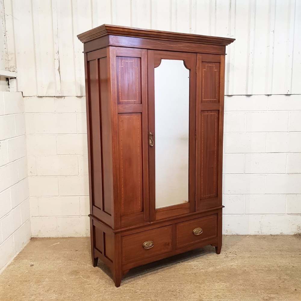 ANTIQUE EDWARDIAN MAHOGANY IN,AID WARDROBE C1900 View VI