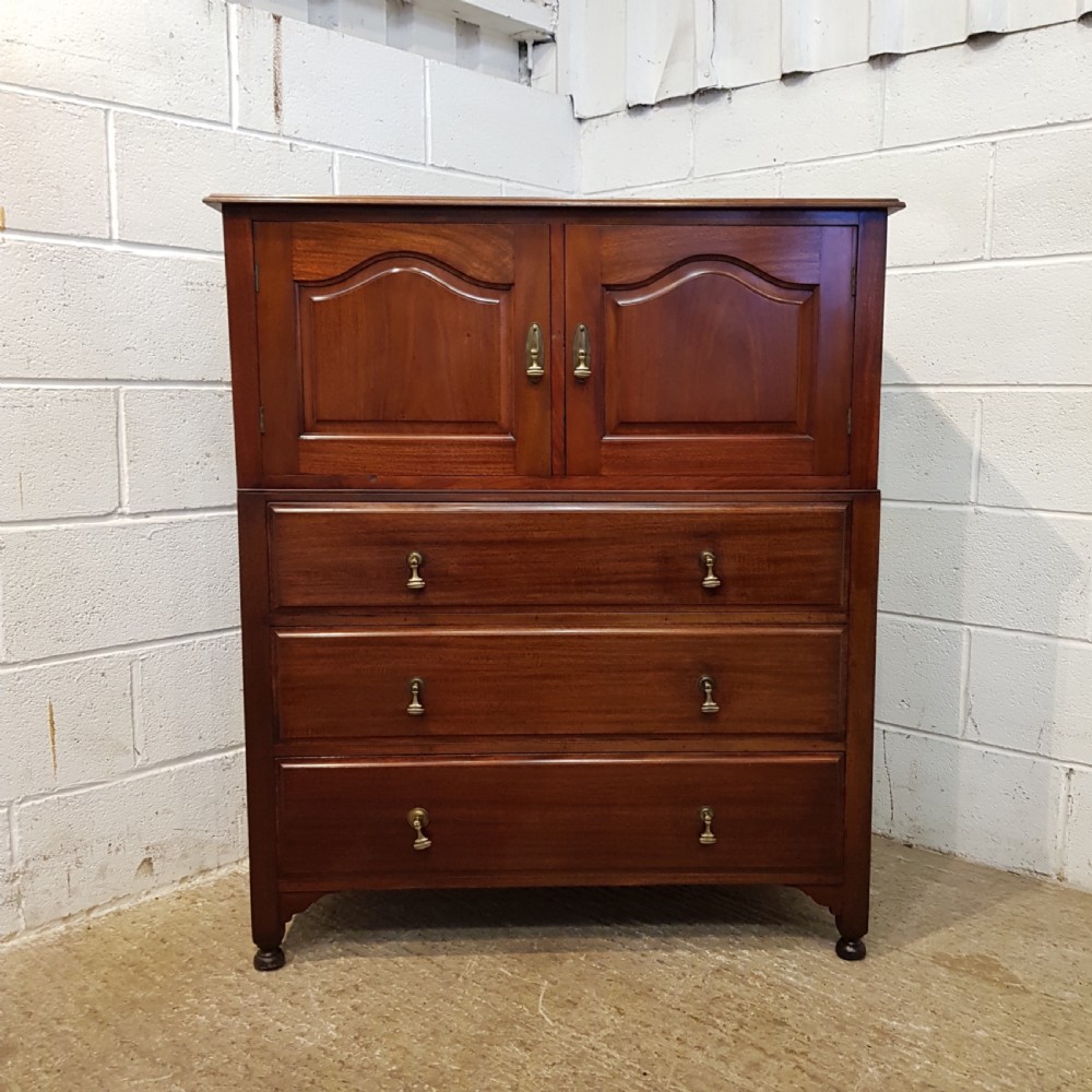 ANTIQUE EDWARDIAN MAHOGANY TALLBOY CHEST OF DRAWERS C1900 View II