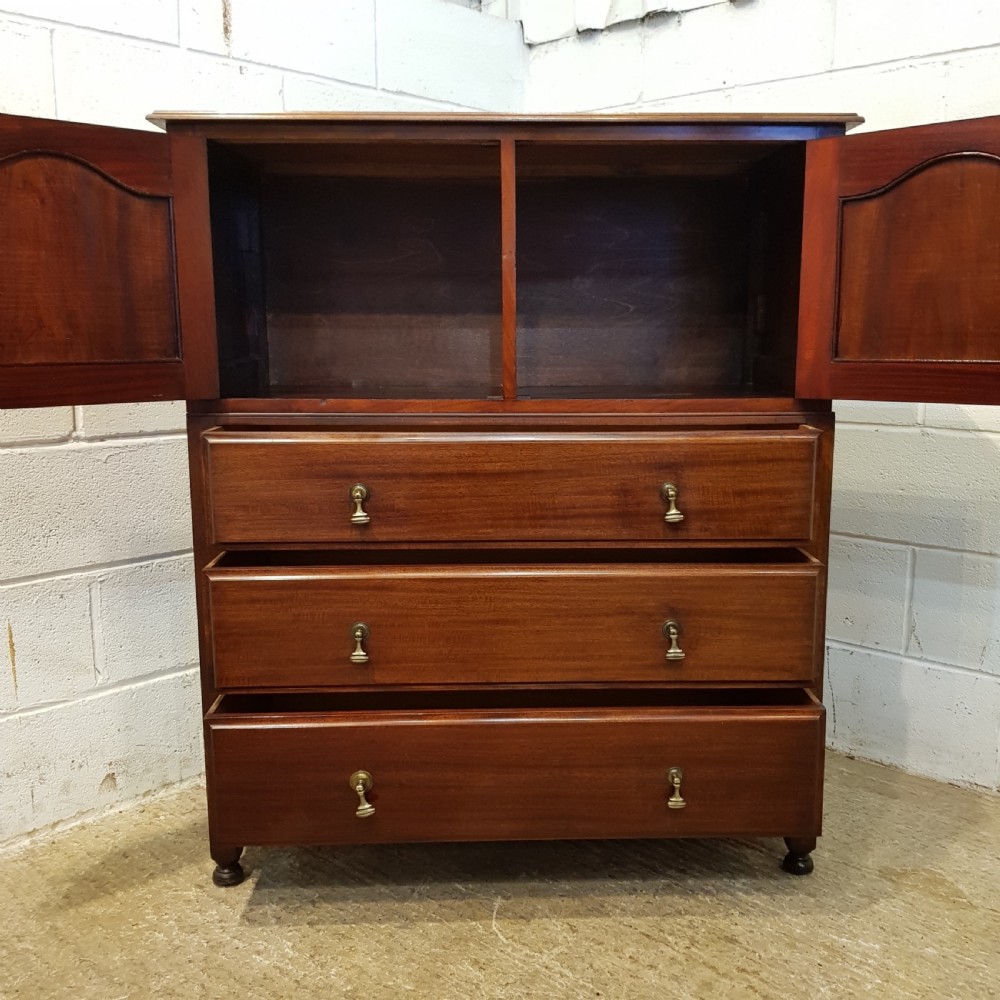 ANTIQUE EDWARDIAN MAHOGANY TALLBOY CHEST OF DRAWERS C1900 View IV