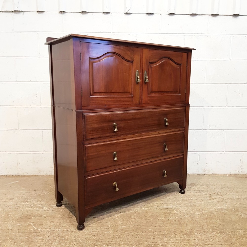 ANTIQUE EDWARDIAN MAHOGANY TALLBOY CHEST OF DRAWERS C1900 View VI