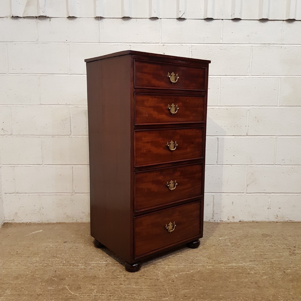 ANTIQUE REGENCY MAHOGANY TALL NARROW CHEST OF DRAWERS C1820 View VI